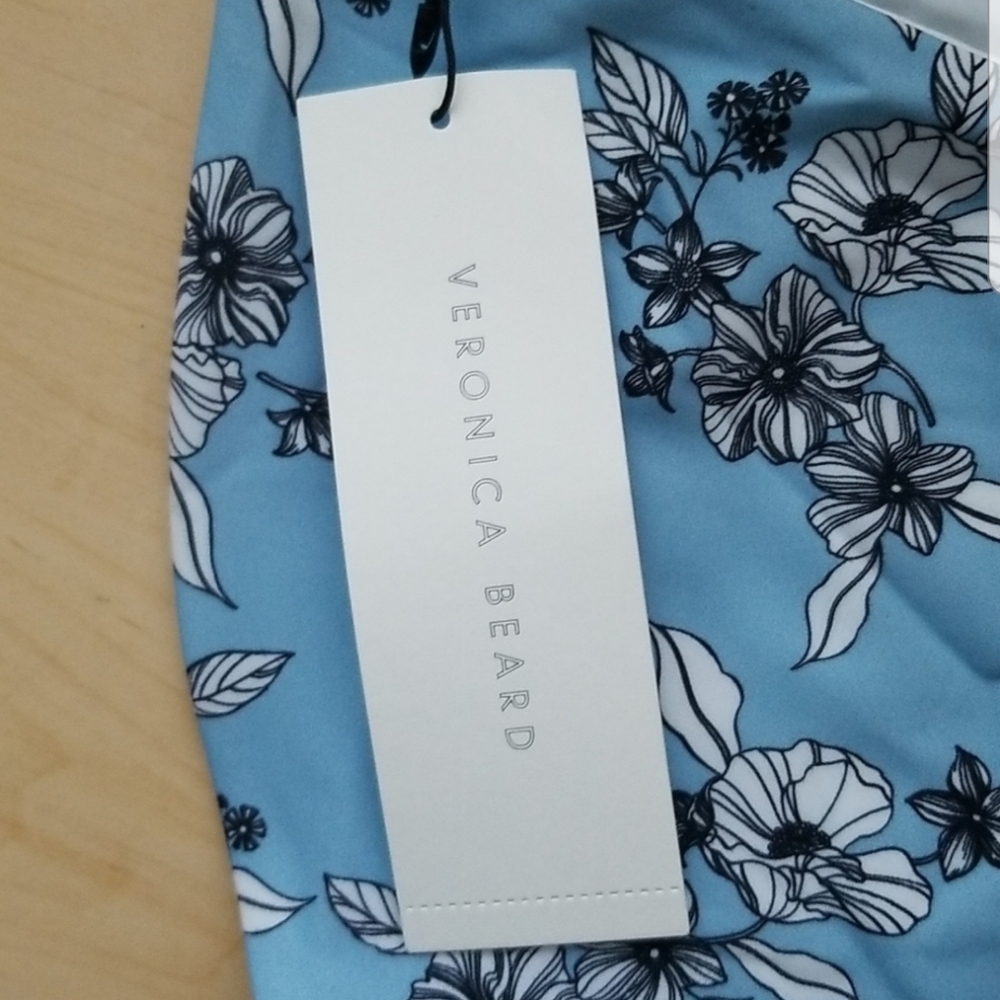 NWT Veronica Beard Gavitella floral blue bikini bottom string tie - Picture 4 of 7